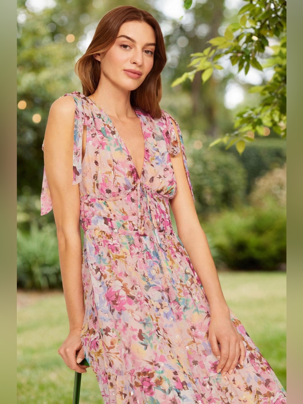 Shoshanna Zahra Floral Pink Sleeveless Maxi Dress size 8. - Picture 5 of 16